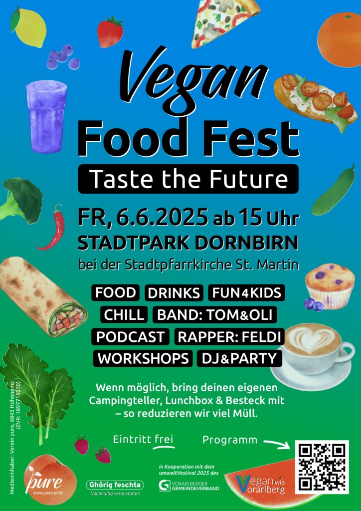 Flyer zum Vegan Food Fest am 6.6.2025